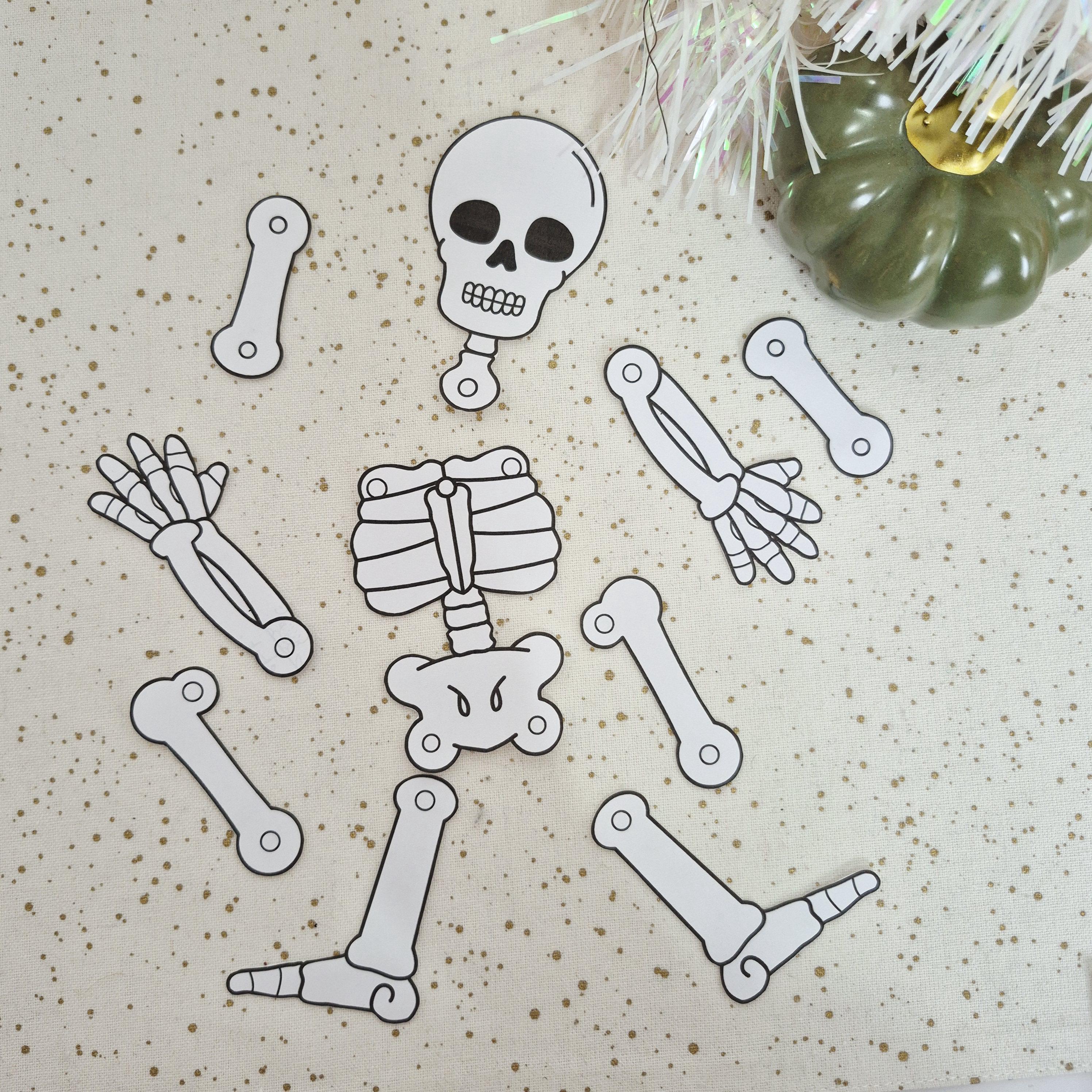 Printable Skeleton Craft for Kids | Halloween Activity | Moveable ...
