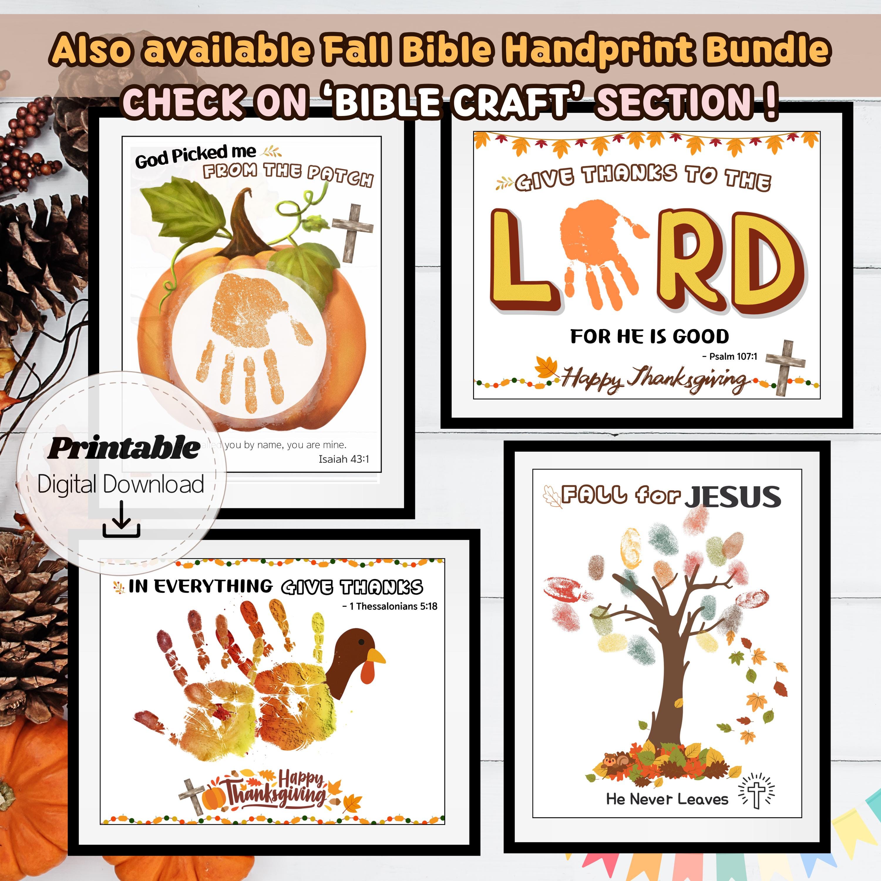 Fall for Jesus Handprint Tree Bible Craft | He Never Leaves Christian ...