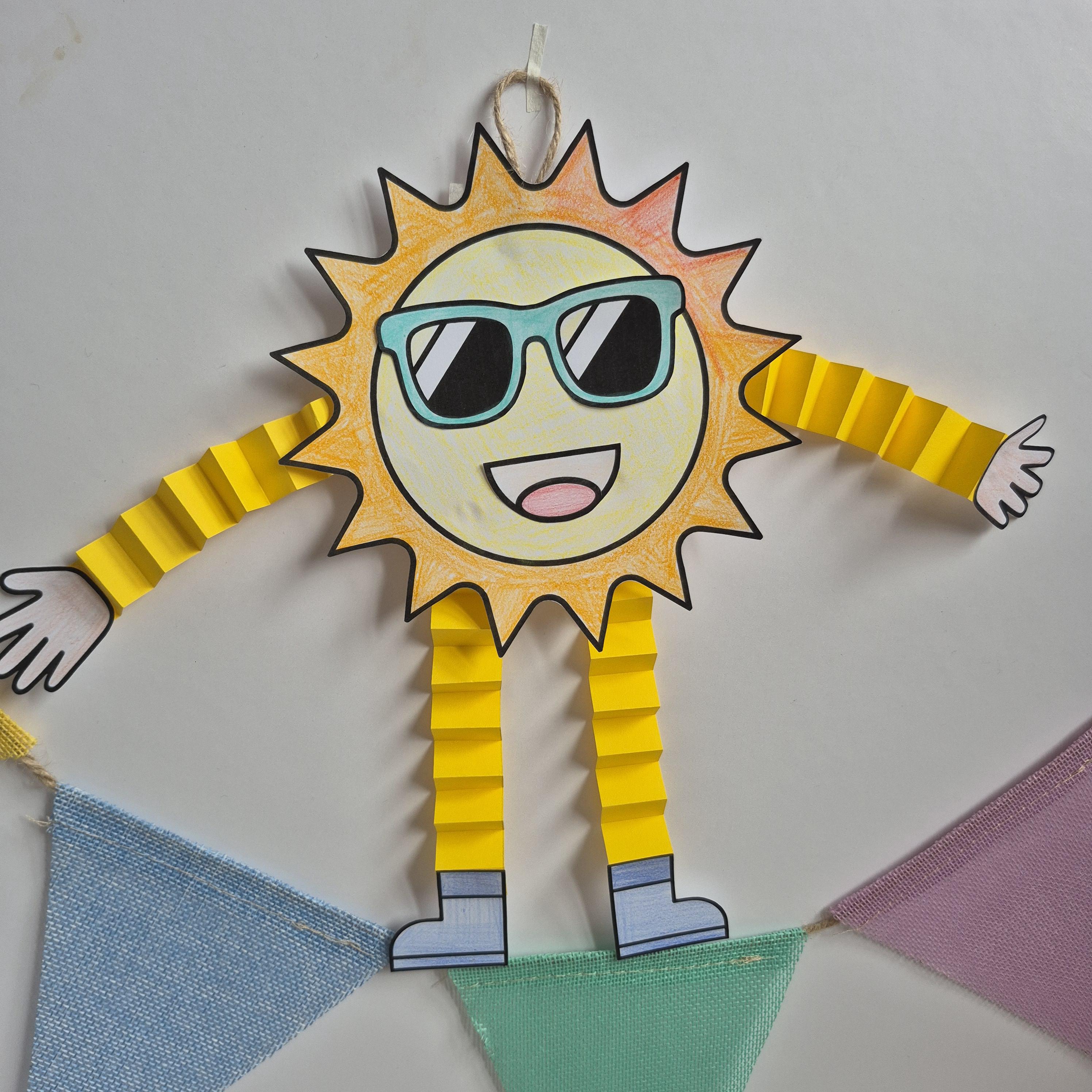 Build a Sun Craft Printable for Kids: Summer Activity, Cut and Paste ...