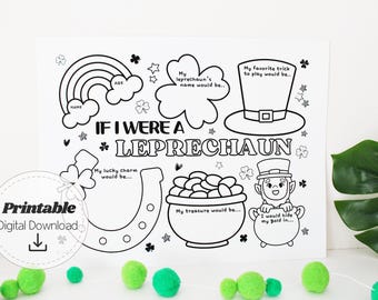 If I Were a Leprechaun Worksheet, St. Patrick's Day Printable Activity Kids Creative Writing Exercise Classroom Resource Digital Download