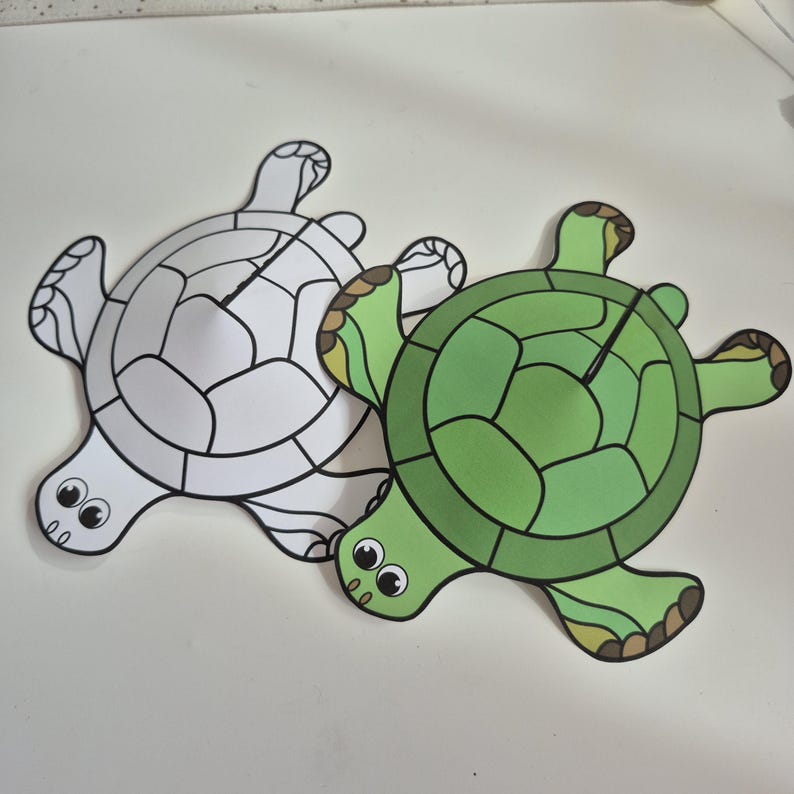 Printable Turtle Craft for Kids | 3D Paper Turtle Cut and Paste ...