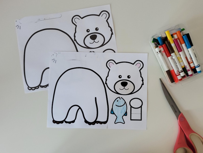 Printable 3D Polar Bear Craft, Winter Animal Paper Craft for Kids, Easy ...