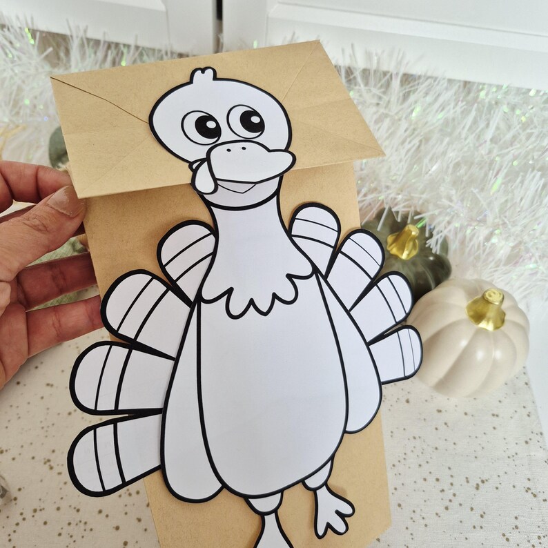 Printable Turkey Paper Bag Puppet | Thanksgiving Craft for Kids ...