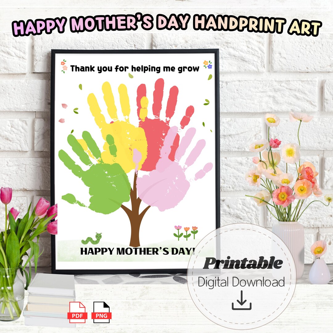 Mother's Day Handprint Tree: Thank You for Helping Me Grow Craft ...