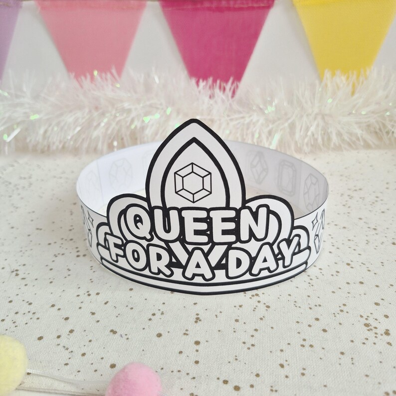 queen-for-a-day-crown-craft-birthday-party-paper-tiara-bridal-shower