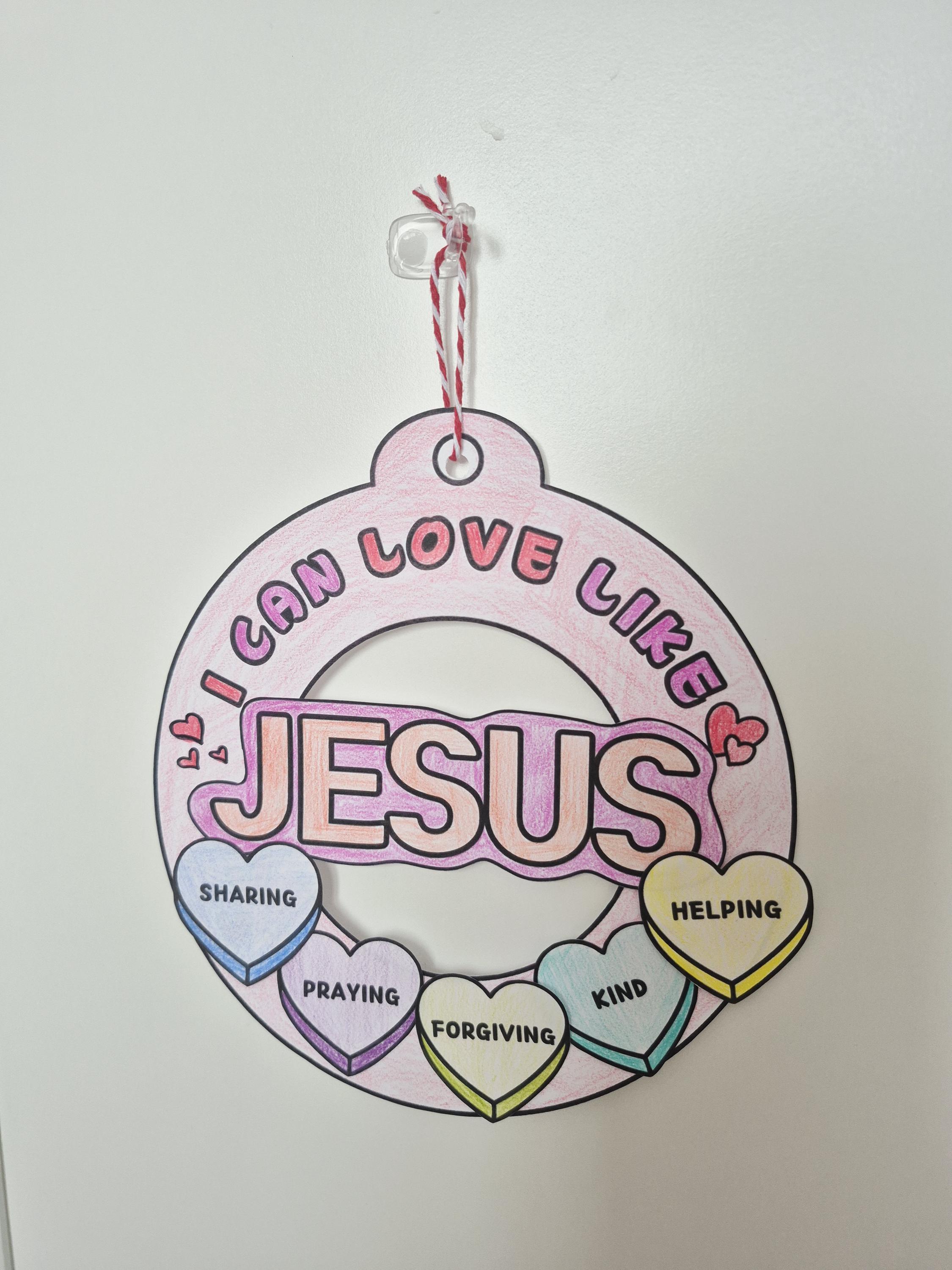 Love Like Jesus Valentine Wreath Craft for Kids, Sunday School Bible ...