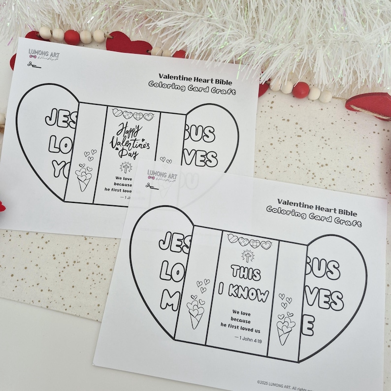 Jesus Loves Me Sunday School Activity | Heart Foldable Card Bible Craft ...