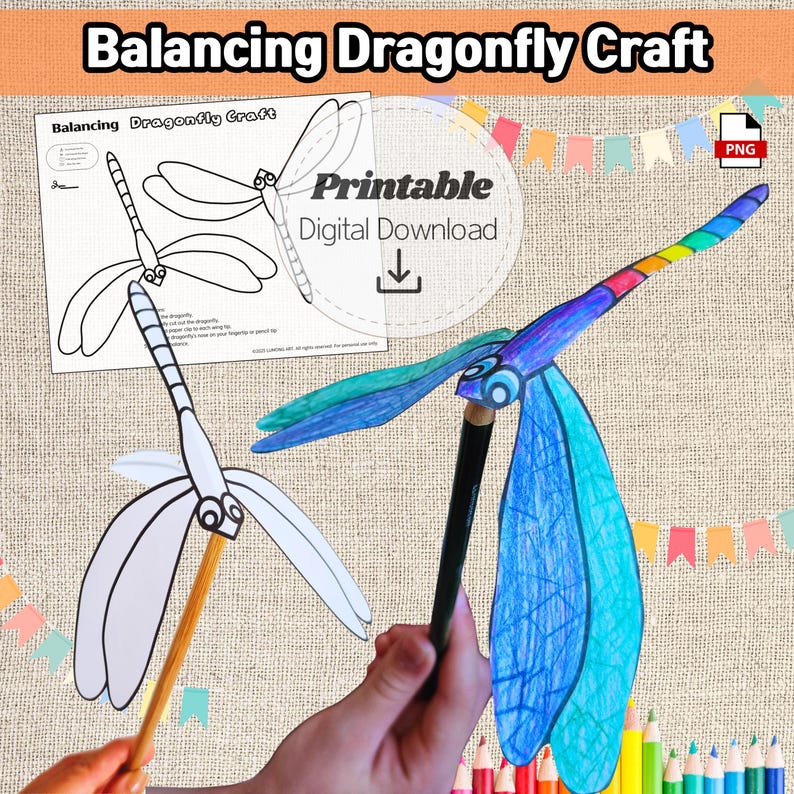 Printable Balancing Dragonfly Craft | DIY Paper Toy for Kids | STEM ...