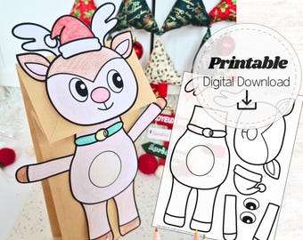 PLUSHCEWT Burattini Di Mano Natalizi: Set Pupazzo Di Neve, Babbo Natale E Renna In Peluche Morbido Per Bambini - 3