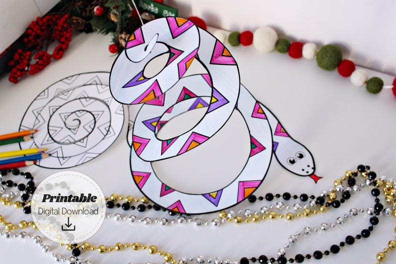 Build a Snake Paper Spiral Snake Printable DIY Paper Toy Kids Activity ...