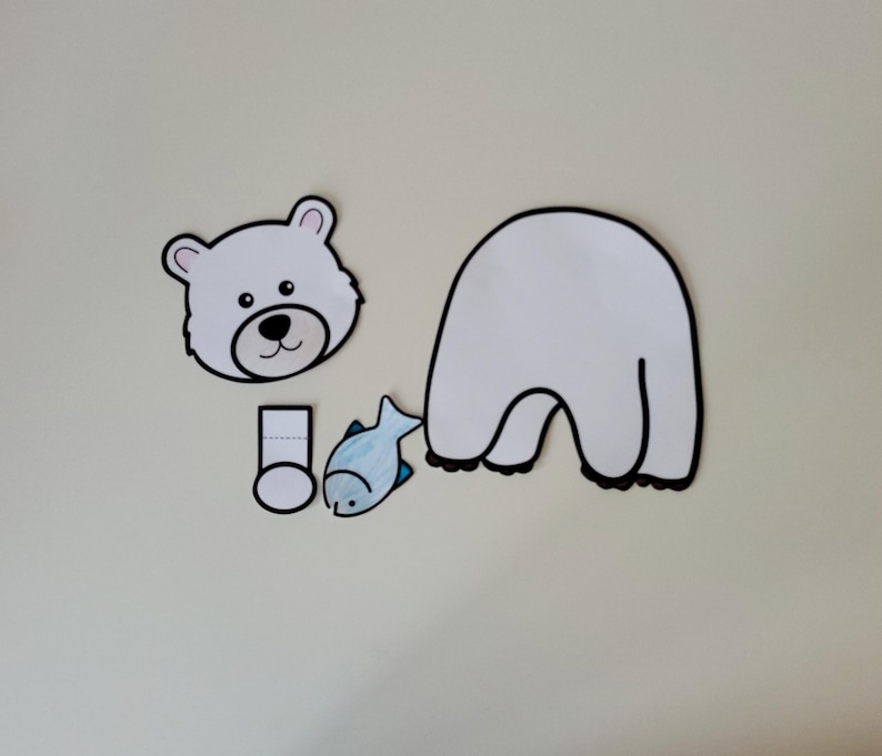 Printable 3D Polar Bear Craft, Winter Animal Paper Craft for Kids, Easy ...