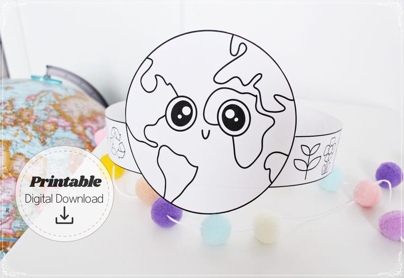 Earth Day Crown Craft for Kids, Save the Planet Pledge Activity ...