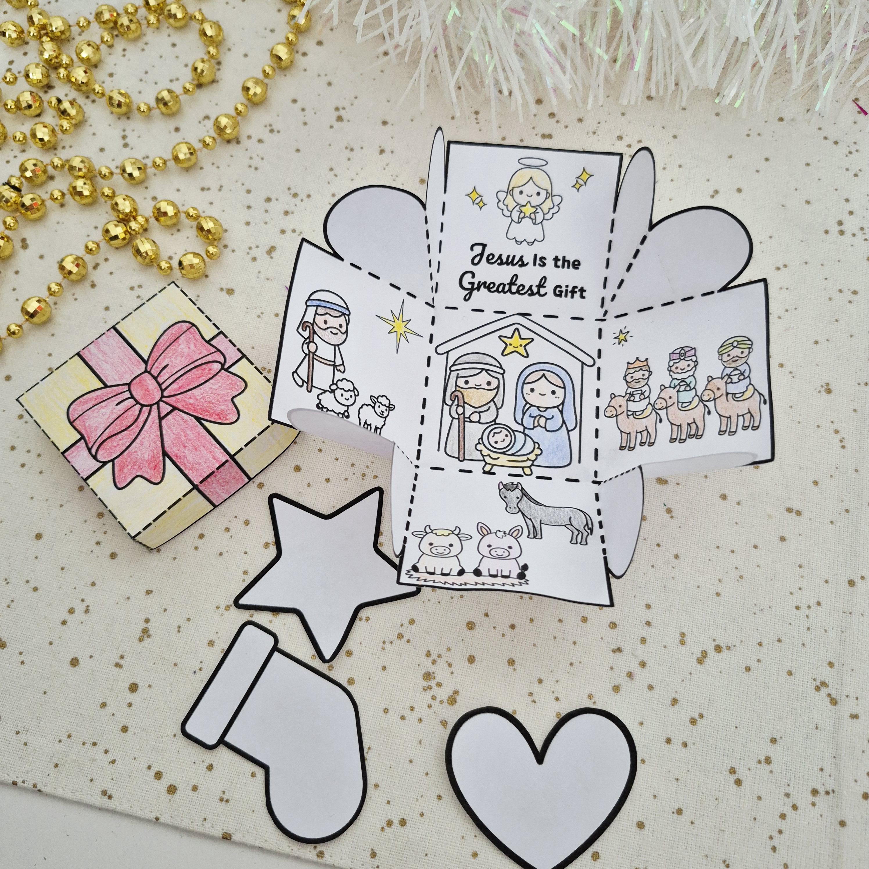 Birth of Jesus Bible Story Craft, Nativity Printable Activity for Kids ...