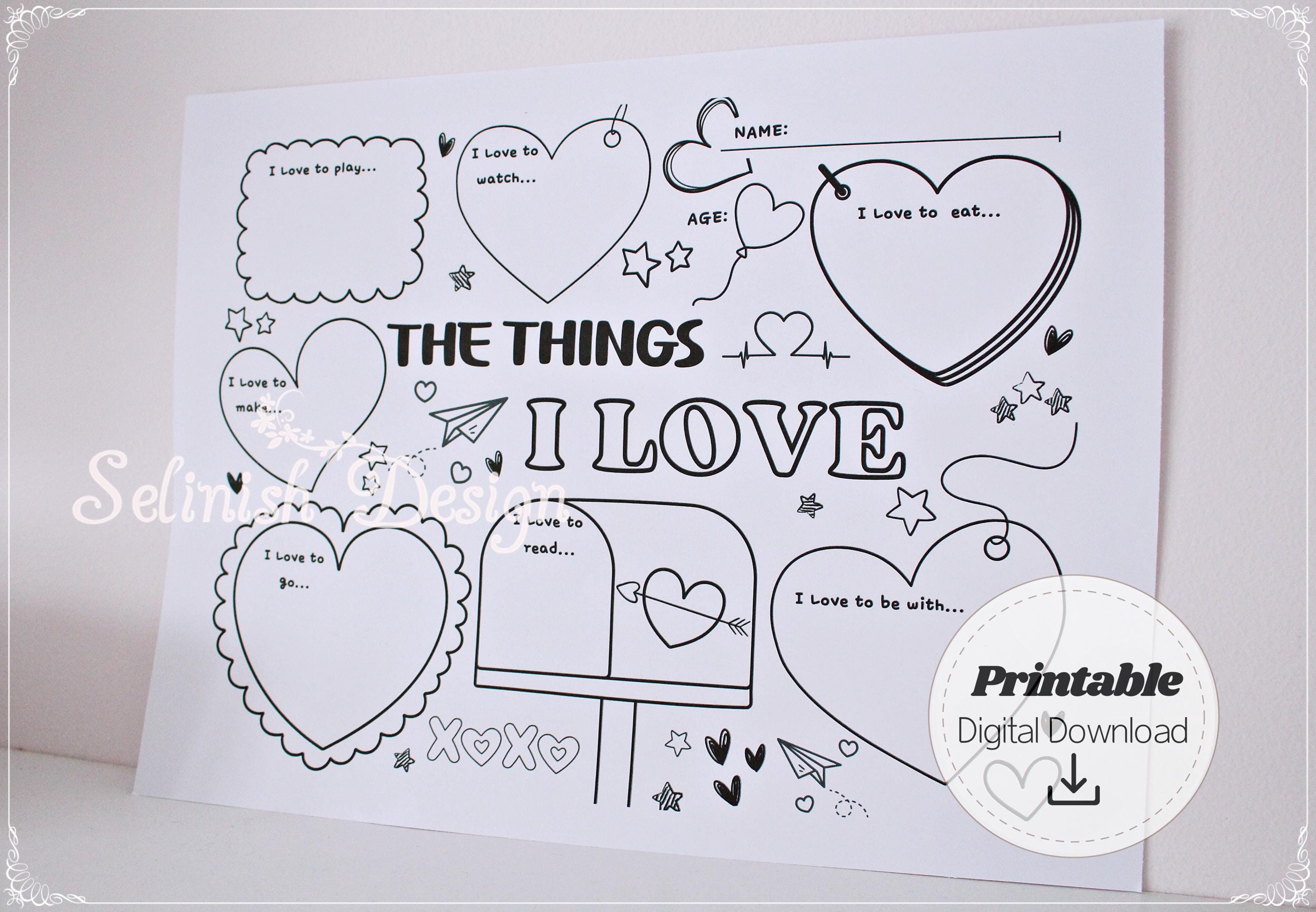 Things I Love Activity Sheet Printable DIY Valentine s Day Kids things-i-love-activity-sheet-printable-diy-valentine-s-day-kids