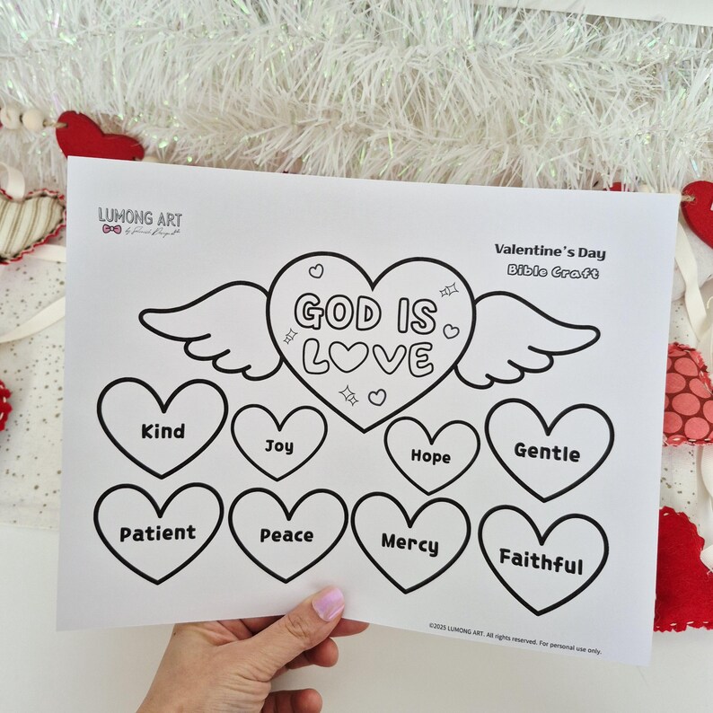 Christian Valentine’s Day Craft for Kids | God is Love Heart Mobile ...