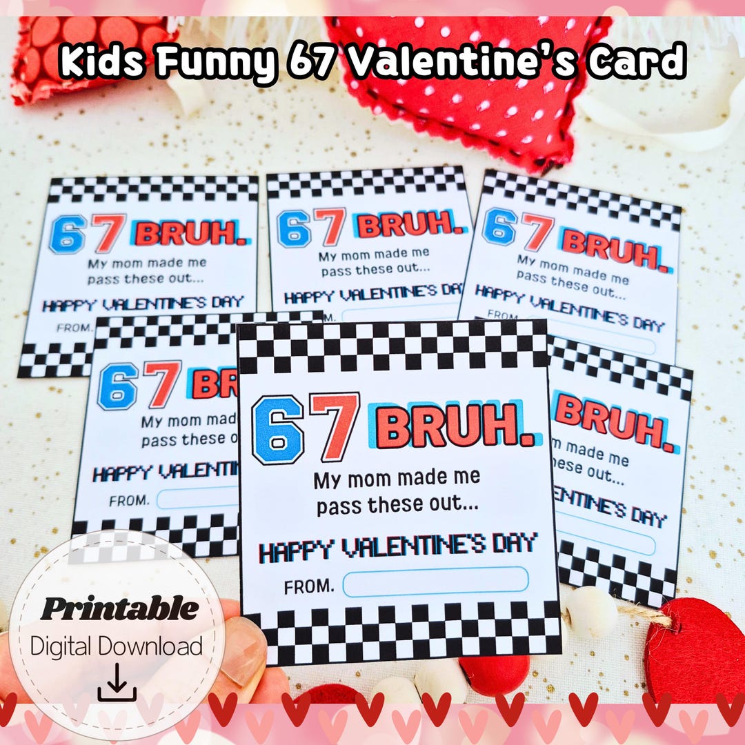 67 Valentine Cards for Kids Printable | Funny 6-7 Classroom Cards | Six ...