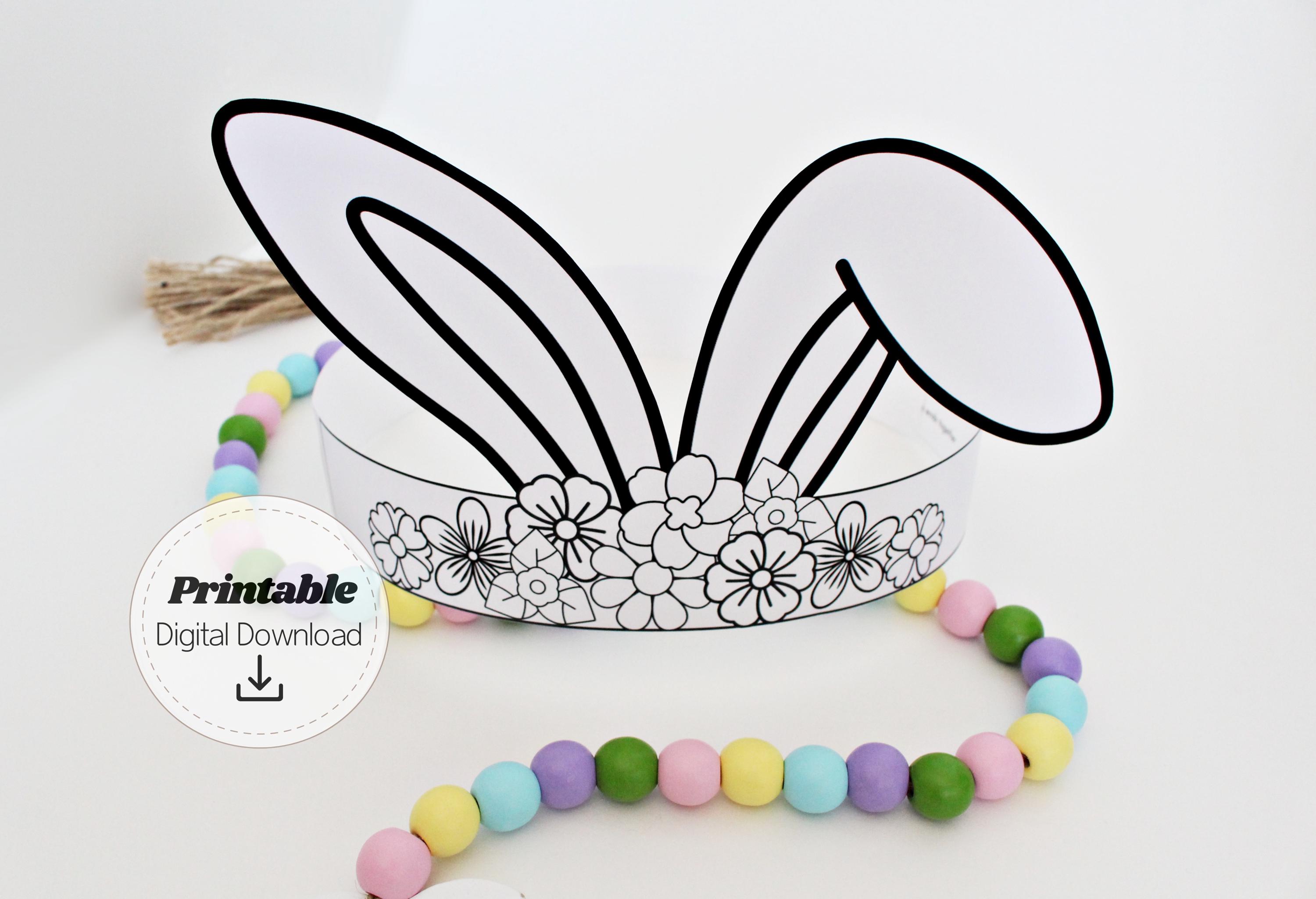 Oreilles de lapin de Pâques, bandeaux avec fleurs | Serre-tête oreilles de lapin de Pâques, pour costume d' , Noël, Halloween, fête, Saint-Valentin