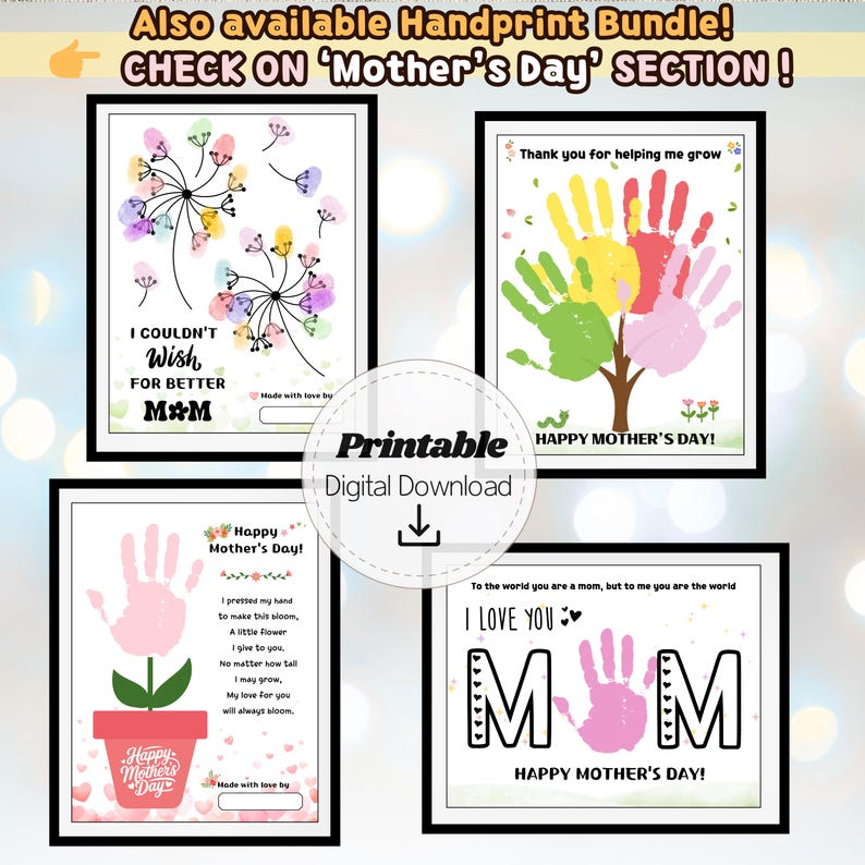 MOM Handprint Art: Mother's Day Gift for Mom, Keepsake Craft for Kids ...