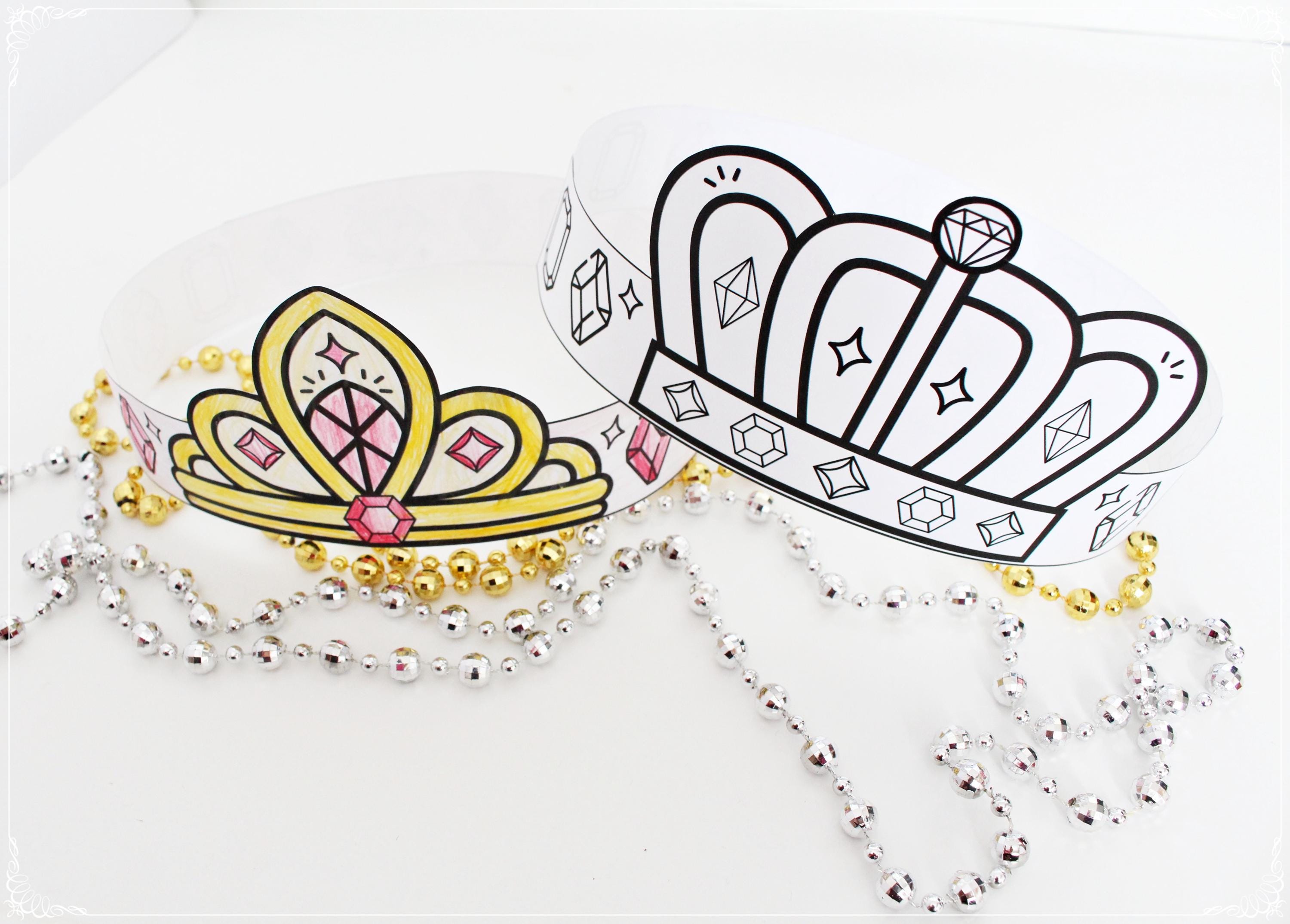 Printable Paper Crown Royal Prince & Princess Set for Kids Crafts…