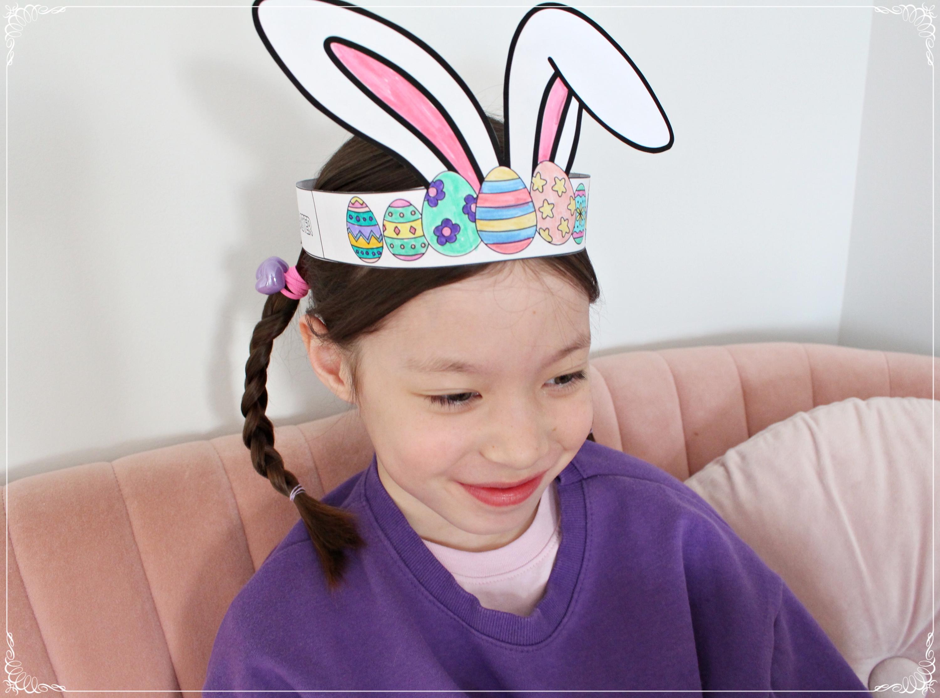 Easter Crafts Activity, Easter Coloring Crown DIY Easter Kids Craft ...