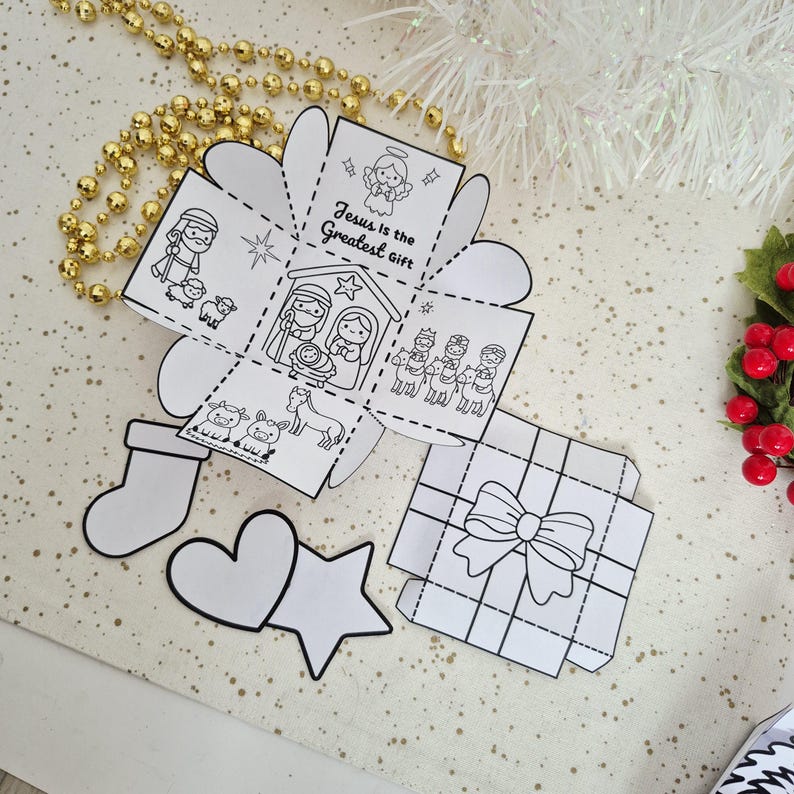 Birth of Jesus Bible Story Craft, Nativity Printable Activity for Kids ...