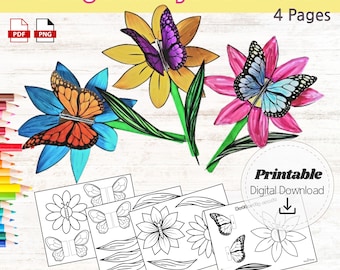 Dancing Butterfly Craft Template Moving Wings Kids Spring Classroom Activity Nature Craft Printable Art Butterfly Day Instant Download