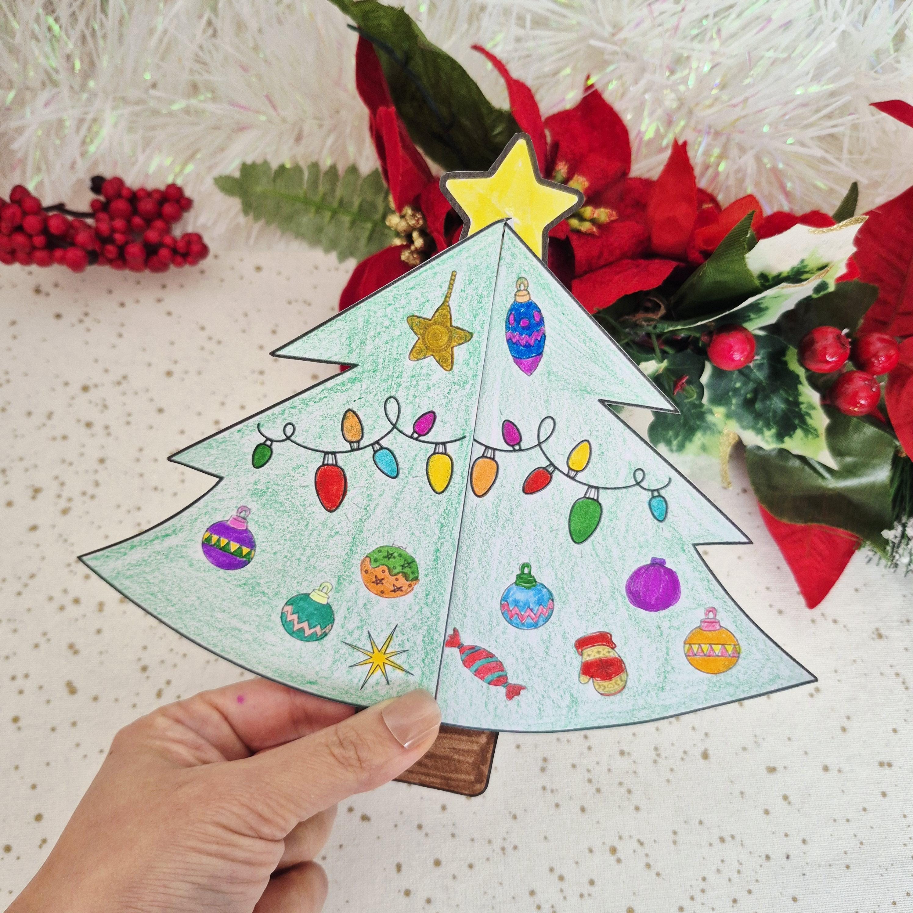 Christmas Foldable Coloring Card Set | Printable Holiday Cards for Kids ...