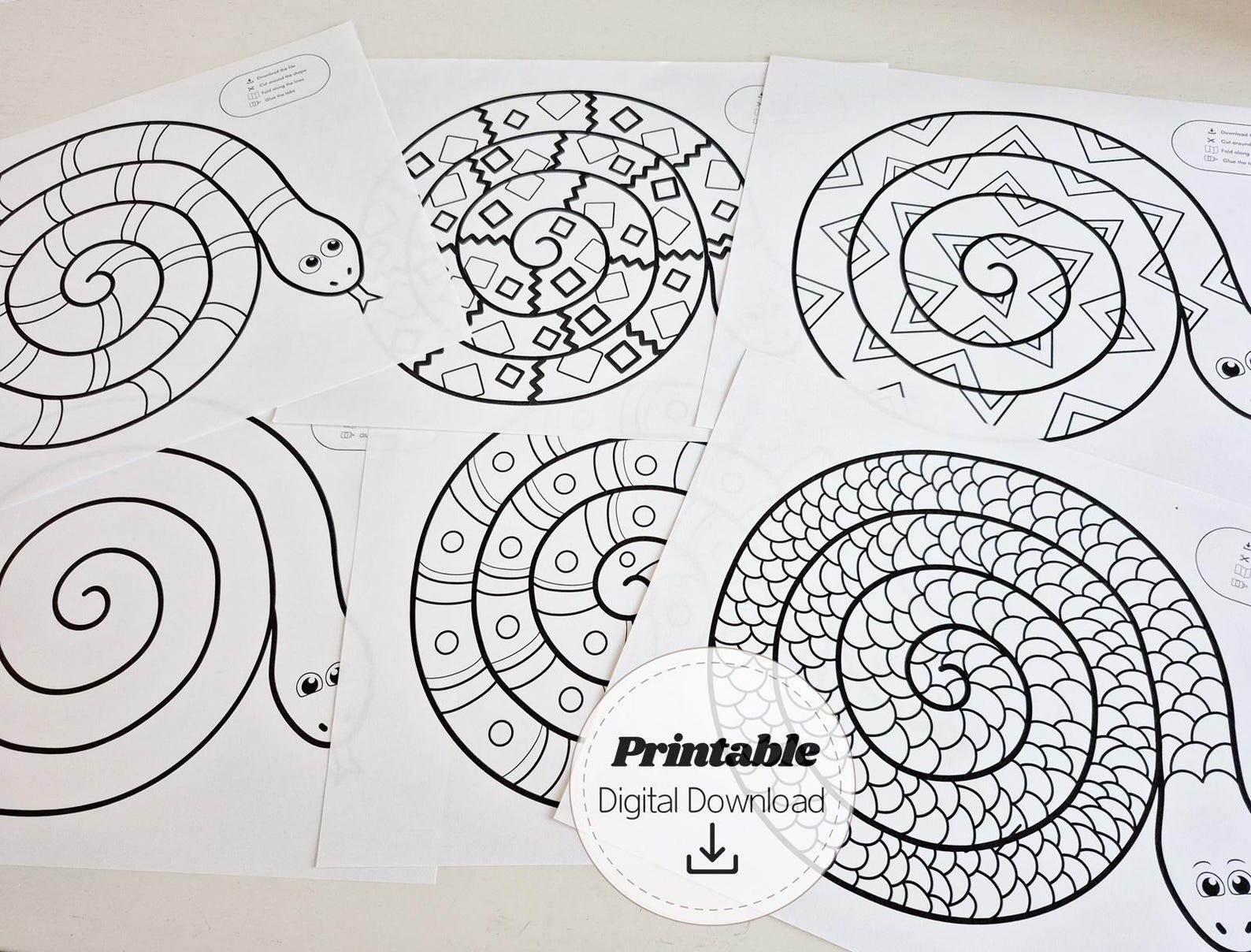 Build a Snake Paper Spiral Snake Printable DIY Paper Toy Kids Activity ...