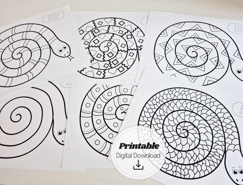 Build a Snake Paper Spiral Snake Printable DIY Paper Toy Kids Activity ...