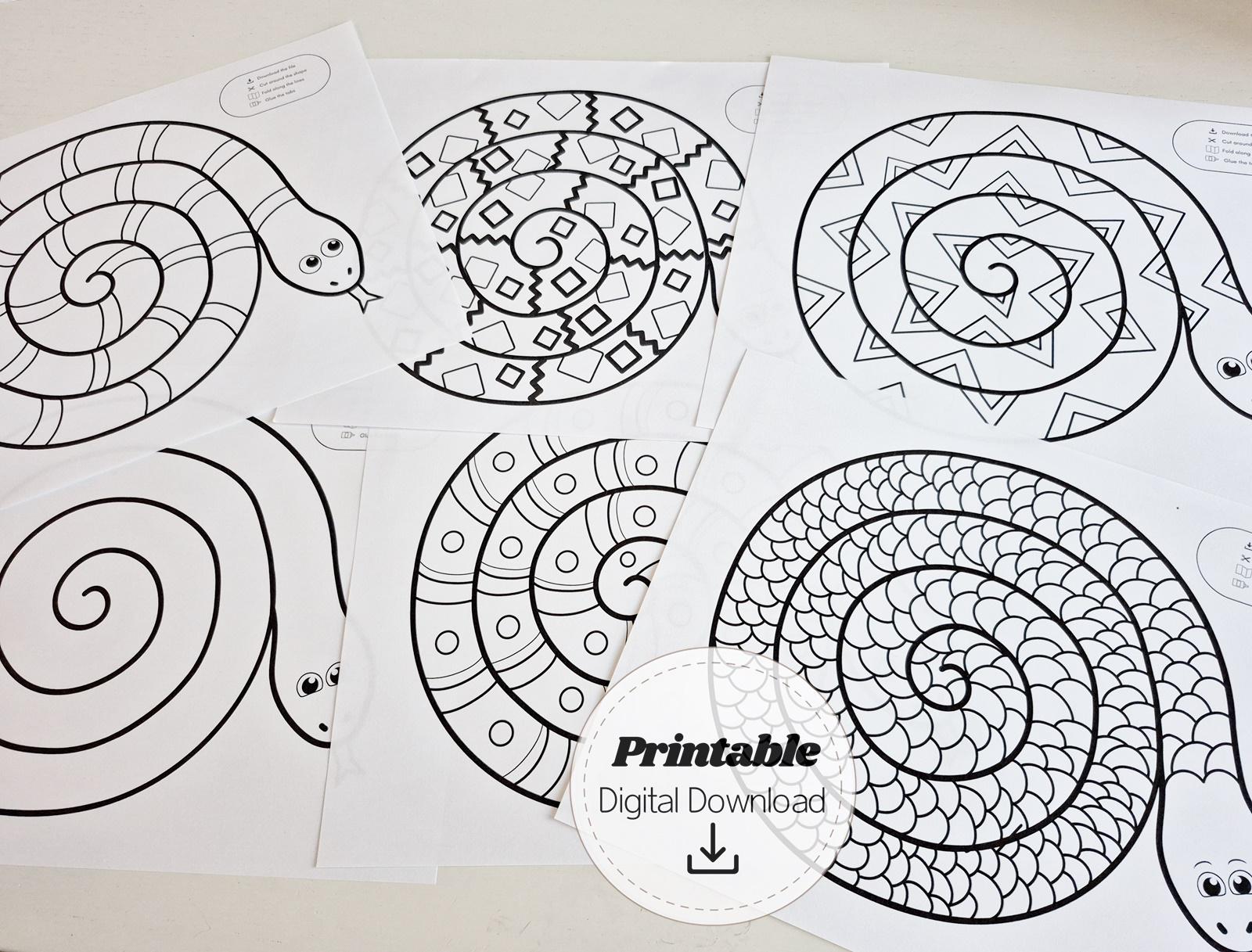 year-of-the-snake-2025-spiral-snake-printable-diy-paper-toy-kids-activity-craft-paper-mobile-fun-snake-coloring-pages-instant-download-etsy