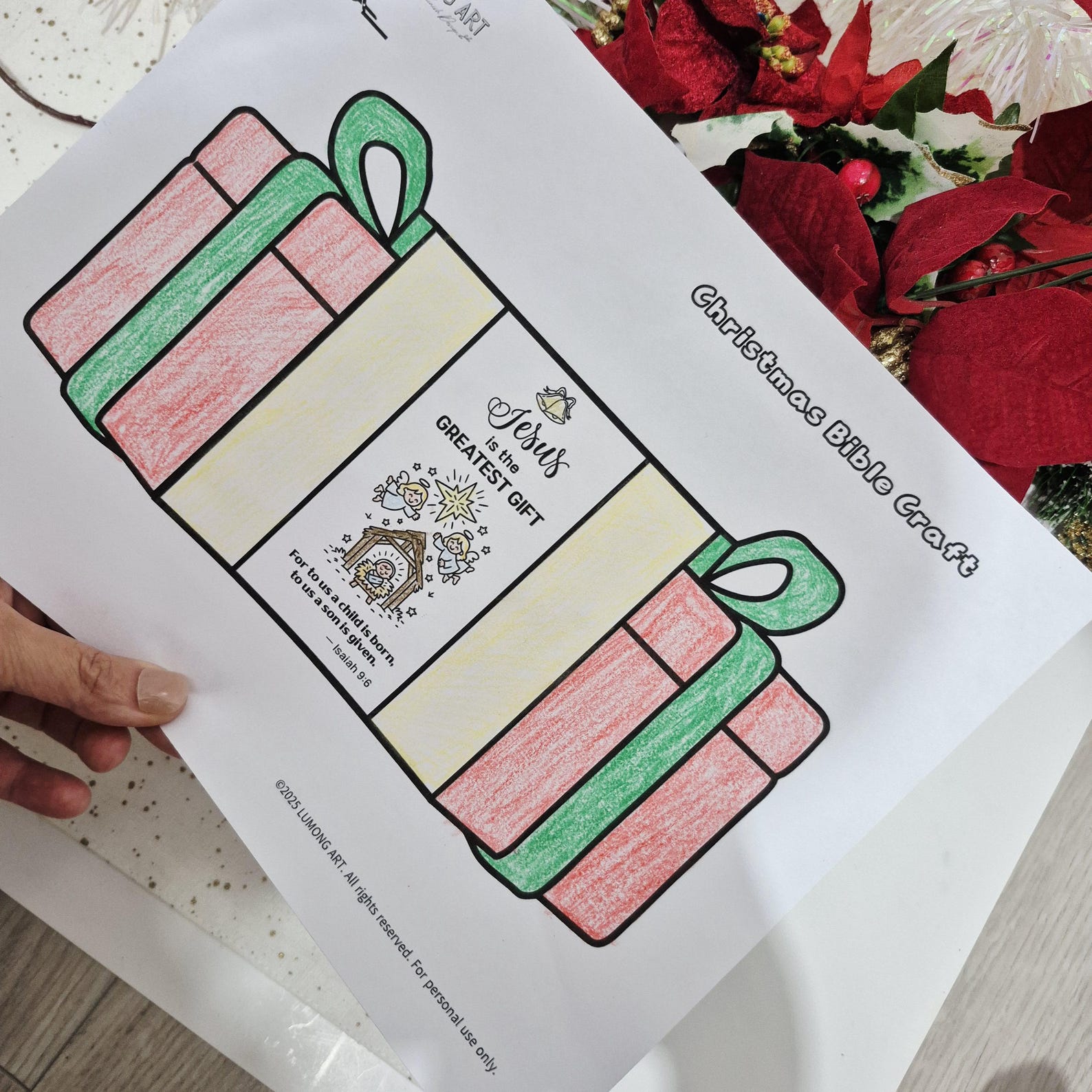 Jesus is the Greatest Gift Craft | Foldable Christmas Bible Craft ...