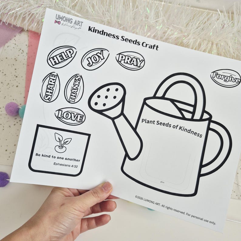 Kindness Seeds Bible Craft for Kids, Ephesians 4:32 Sunday School ...