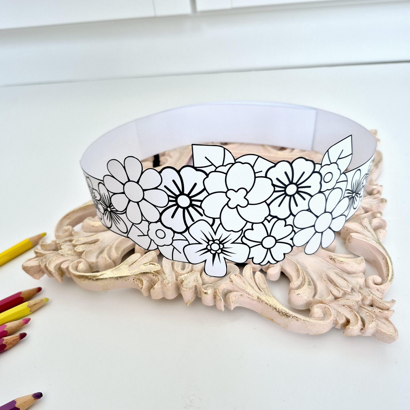 Printable Flower Crown Template Kids Spring Craft Activity DIY Paper ...