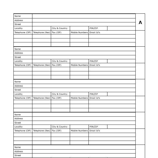 Address Book Template / Addresses / Address Book / Address Template / Records / Digital Rolodex / Rolodex Template / Digital Download