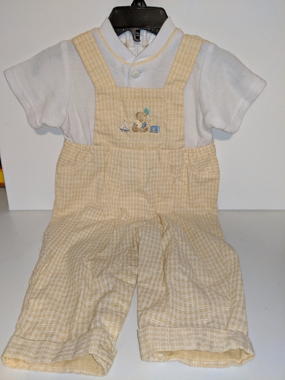 Gingham Romper / 6-9 Months / Yellow Gingham / Vi… - image 1