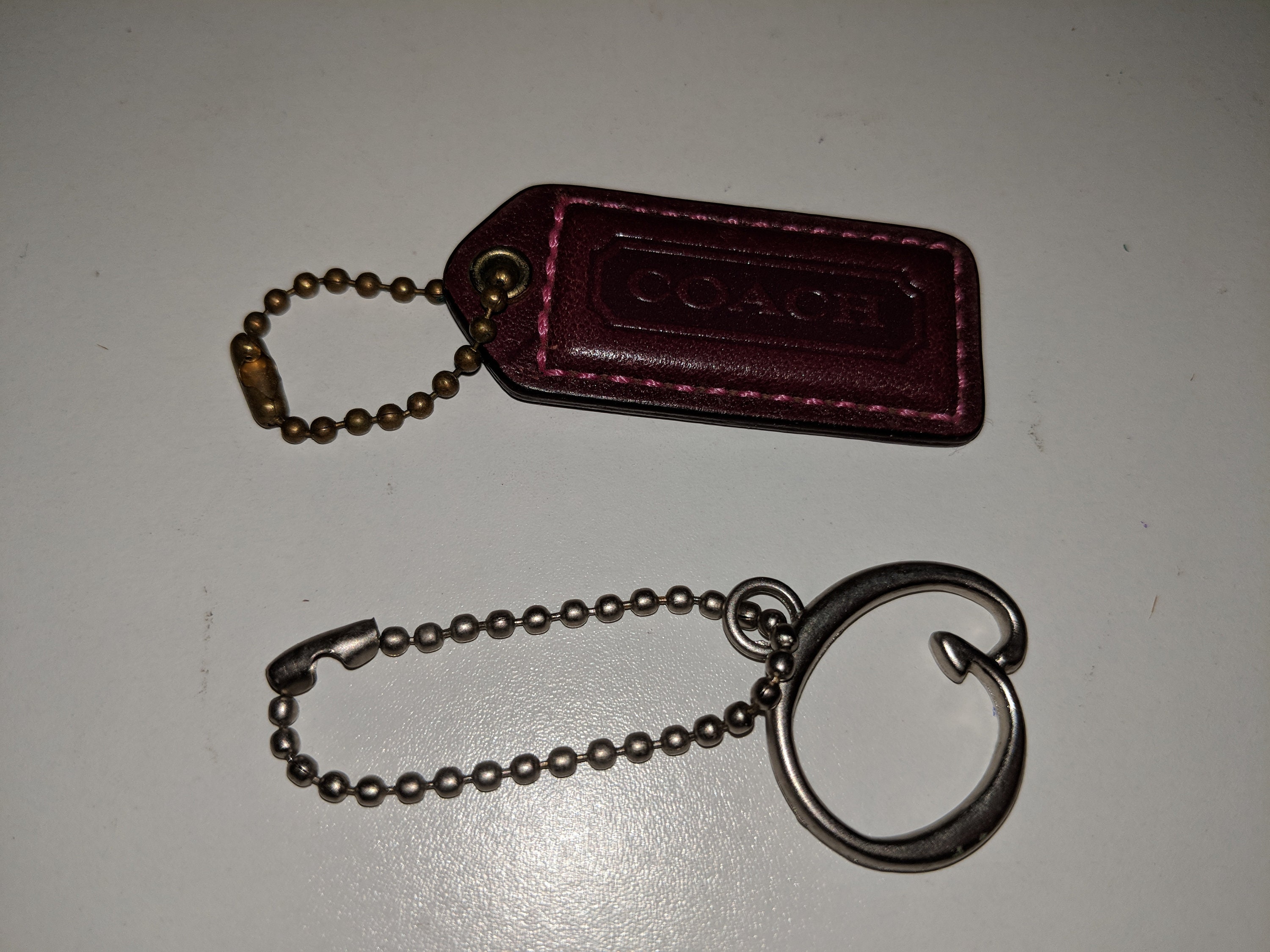 BN Coach Loop Key Fob with Coach Patch Keychain Leather NWT Pick Color