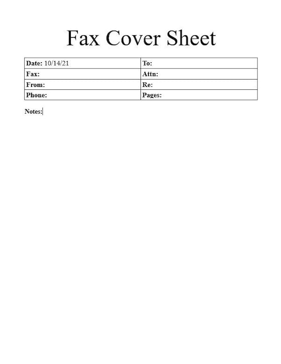 fax cover sheet template fax cover sheet faxing faxed etsy canada
