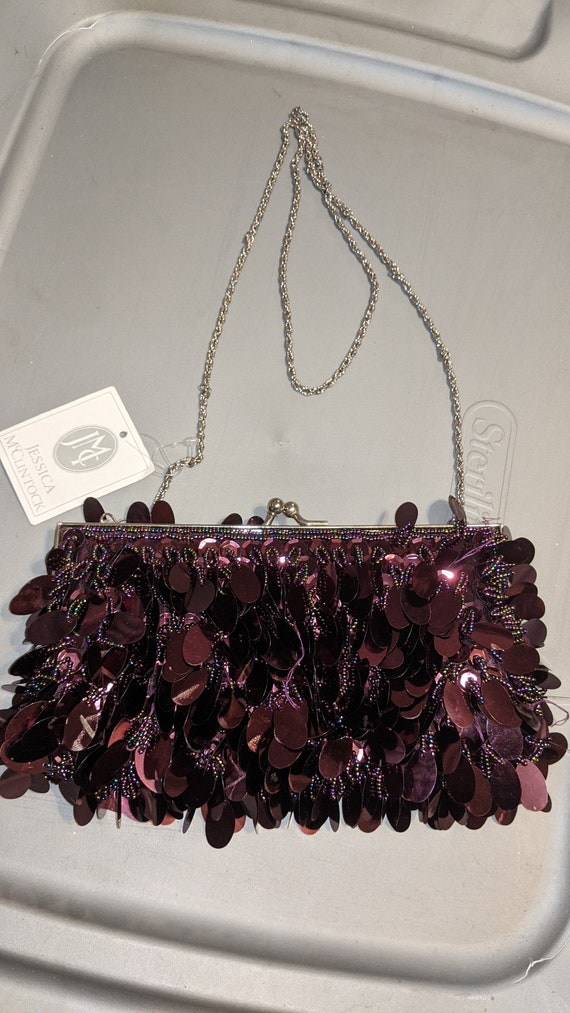 NEW Jessica McClintock Sequin Purse / Purple Purse