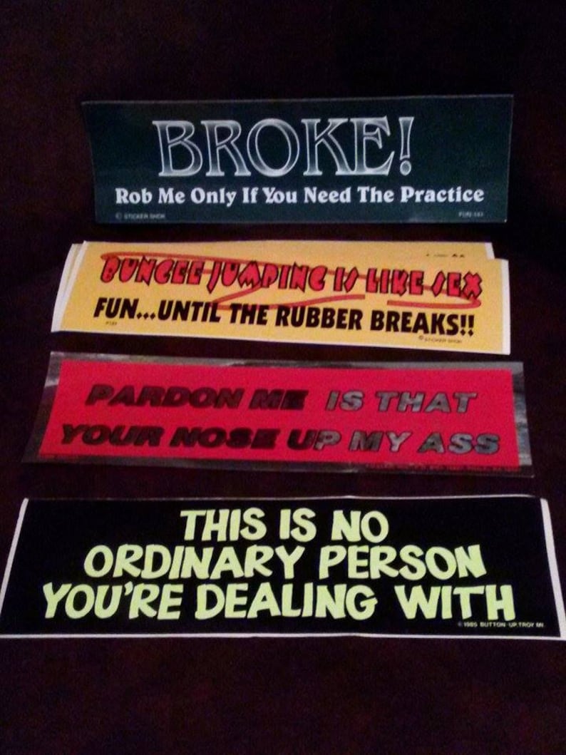 Rare 80s Vintage Bumper Stickers / Bumper Sticker / Automobile Etsy