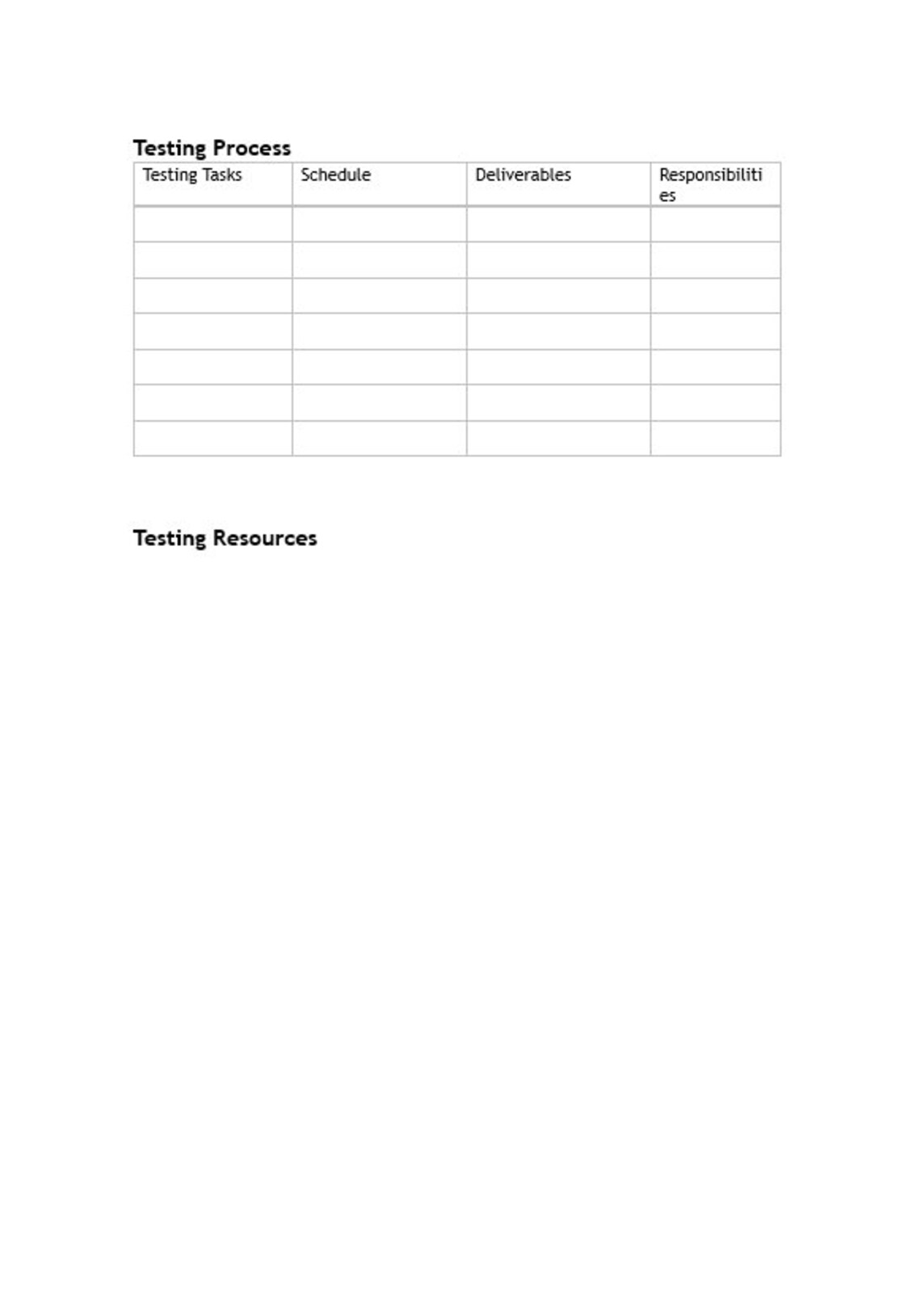 Test Plan Template / Test Template / Testing Template / School Template ...