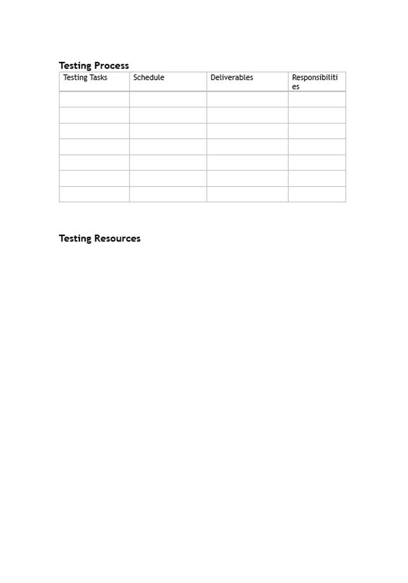 Example Test Procedure Table Test Plan Template / Test Template / Testing Template / School Template ...