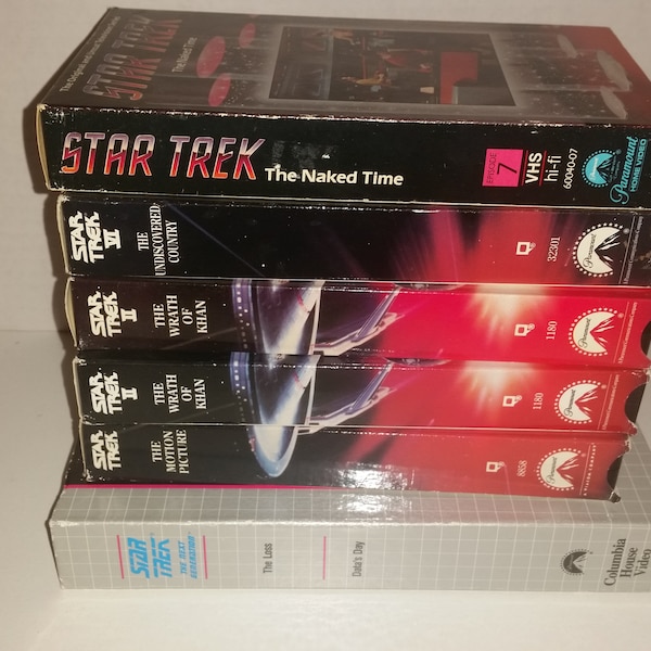 VHS Tapes / Star Trek / Trekkie / Trek / Star Track / Naked Time/ Star Trek Next Generation / The Loss/ Wrath of Khan / Undiscovered Country
