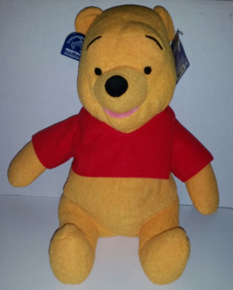 Applause Winnie the Pooh Bear Pooh Pooh Bear Winnie the Pooh Disney New Tags CIJ Pooh Plush Flocked Pooh Stuffed Pooh