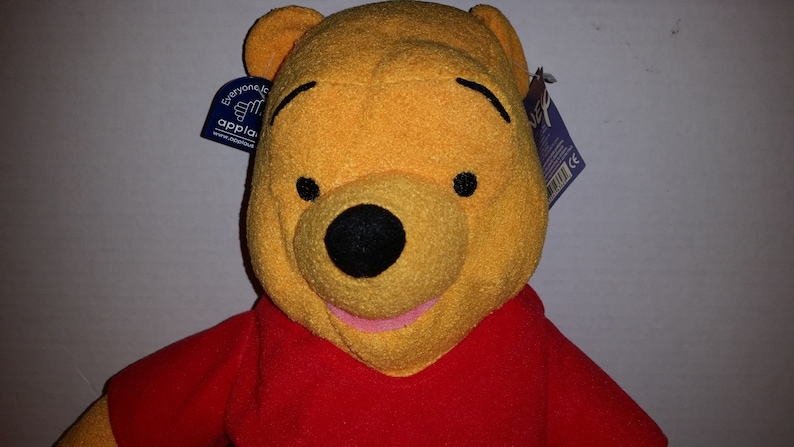 Applause Winnie the Pooh Bear Pooh Pooh Bear Winnie the Pooh Disney New Tags CIJ Pooh Plush Flocked Pooh Stuffed Pooh