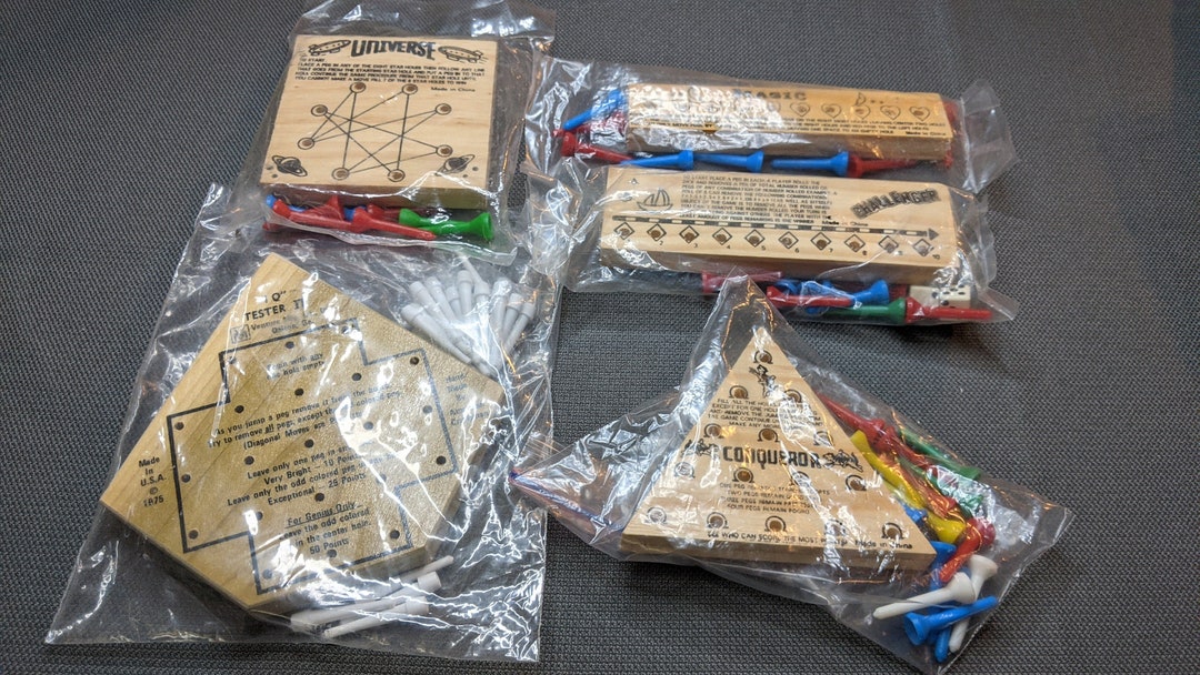 NEW Wood Peg Games / Peg Games / Wooden Games / NOS / NIB / Universe
