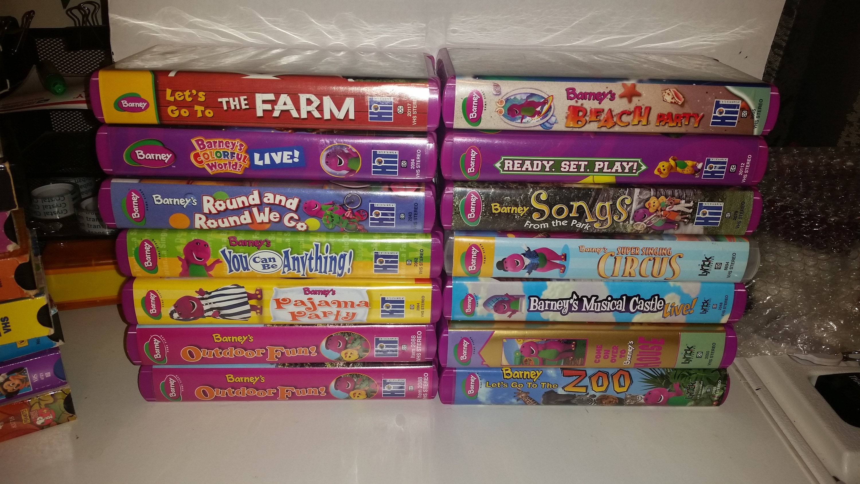 Vhs Tapes Barney Let S Go To The Farm Colorful World Etsy