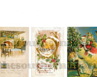 Vintage Christmas Postcards / Ephemera / Digital Download / Digital / Junk Journal / Scrapbooking / Christmas / Instant Download / Postcards