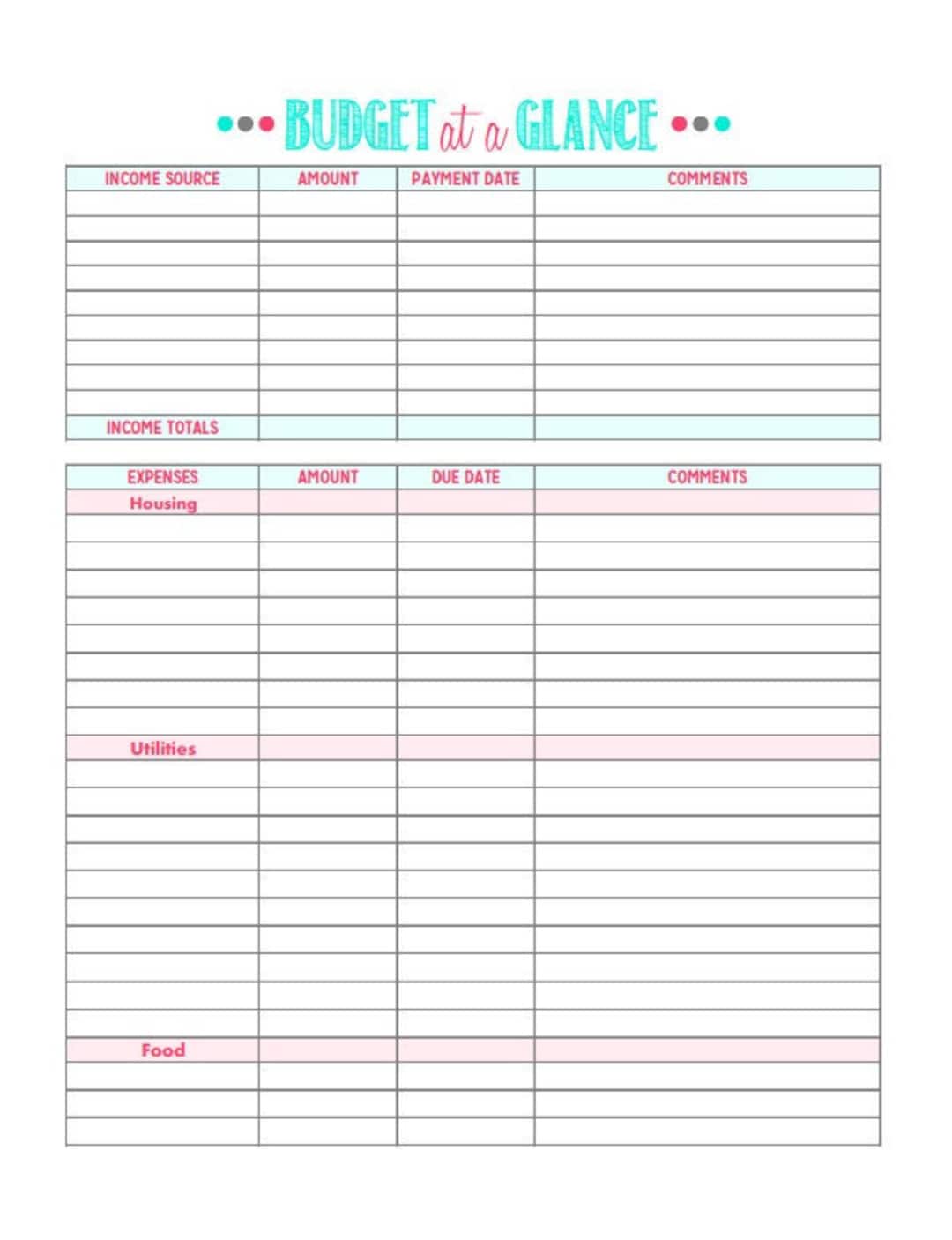 Budgeting at a Glance / Budgeting / Budget / Budget Template ...