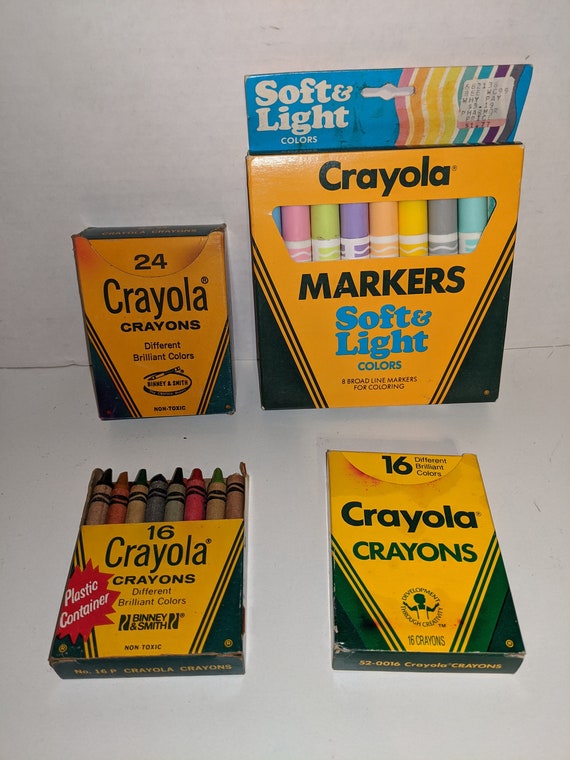 Crayola Crayons / Crayola Markers / Crayola Crayons by Binney and Smith /  Soft & Light Colors / 24 Count / 16 Count / 8 Count / Colors / CIJ 