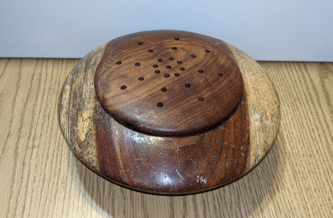 Wood Bowl With Lid With Holes / Potpourri Bowl / Incense Bowl / Wooden